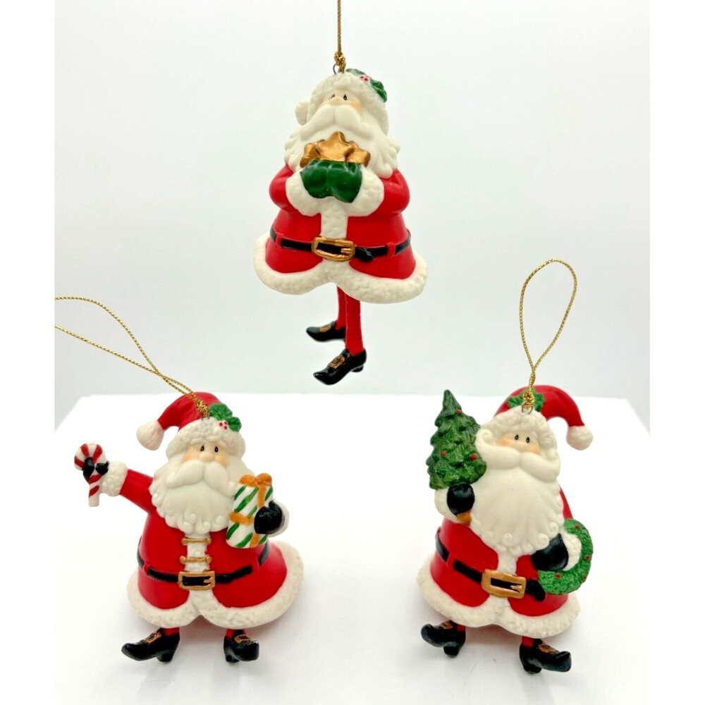 Home Interiors Santa Claus Bell‎ Ornaments Ceramic Dangling Feet Original Box
